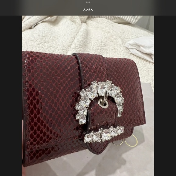 NWT Jimmy Choo wallet burgundy colorSwarovski crystals